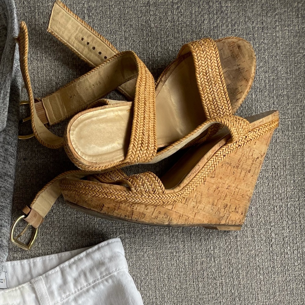 Stuart weitzman well worn platform wedges size 8